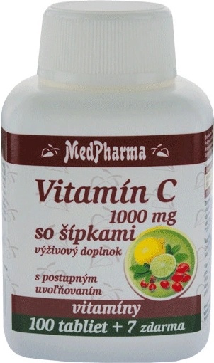 Toto je absolútny víťaz porovnávacieho testu - produkt MedPharma Vitamín C 1000 mg s šípky 107 tabliet