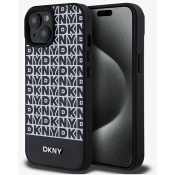 DKNY PU кожа Повтарящ се модел на дъното Stripe MagSafe заден капак за iPhone 15 черен DKNY DKNY | Cheren | ЖЕНИ | UNI