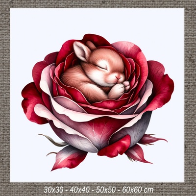 Obraz SPIACI ZAJAČIK b 50x50 cm