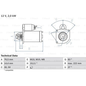 BOSCH Štartér 0986023530