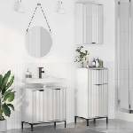 vidaXL Комплект мебели за баня 3 бр. Лъскаво бяло 39, 5 x 36 x 88 см (3393107)