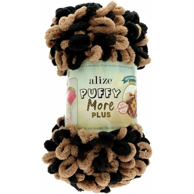 Alize Puffy More Plus 6634 hnedá a čierna
