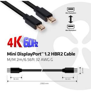 Club 3D Кабел Club 3D - CAC-2161 (Mini DisplayPort 1.2 M/M, 4K60Hz, HBR2, 2 м) (CAC-2161)