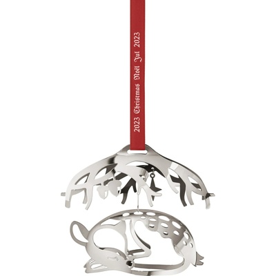 Georg Jensen Vánoční ozdoba Sleeping Deer Palladium 2023 sběratelská edice, stříbrná barva