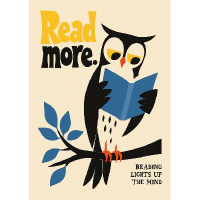 Plagát, Obraz - Wise Owl Reading, Patryk Krygowski, 26.7 × 40 cm
