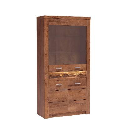 Шкаф с витрина Indianapolis I-3 светла пепел