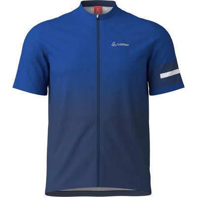 Löffler Мъжка фланелка с къс ръкав за колоездене Löffler Bike Shirt Full-Zip Dimi Cycling jersey - Navy - размер 50 (EU) (056-3932-0212)