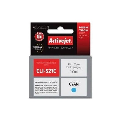 Compatible Съвместим касета с мастило Activejet ACC-521CN Синьо-зелен