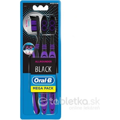 OralB zubná kefka Black Medium 3 ks