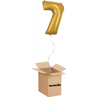 HeliumKing Balónový box Narodeninové číslo 7 zlatý 86 cm