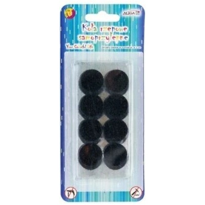 Suché zipy kolečka 2 cm samolepící 24 ks černé
