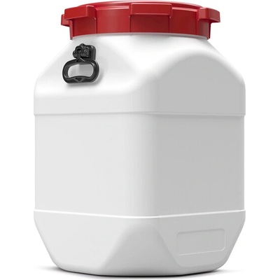 BasicNature Бъчва с широко гърло, квадратна, бяла 66 л (077703)