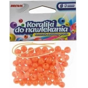 Brewista Beads for threading orange + cord 8mm 16g