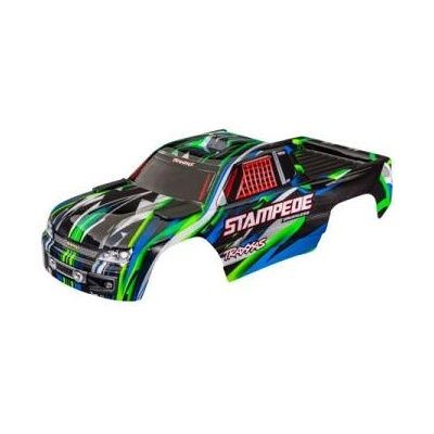 Traxxas каросерия Stampede зелена (без щифтове)