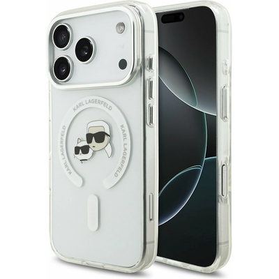 KARL LAGERFELD IML K&CH Heads Metal Frame MagSafe Заден калъф за iPhone 17 Pro Transparent Karl Lagerfeld | Byal | МЪЖЕ | UNI