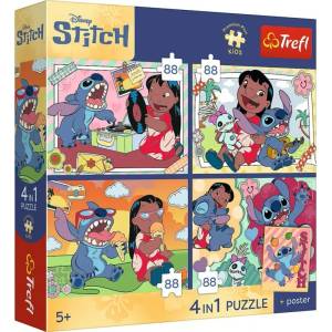 Trefl - Puzzle 4x88 Lilo and Stitch - 1 - 39 piese
