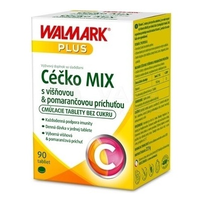 Walmark Céčko Mix Vitamín C 100 mg pomaranč a višňa 90 cmúľacích tabliet