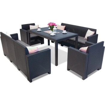 BICA Техноратанов комплект Nebraska Apetito 8 антрацит Bica (BCNEB8ANT)