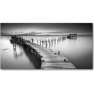 Foto obraz sklo tvrzené Drevené mólo 100x50 cm