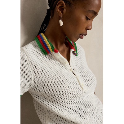 Ralph Lauren пуловер дамски от памук COTTON BLEND-SWEATER-POLO (211A12725001)