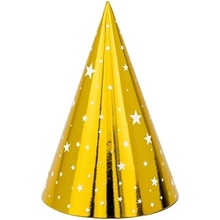 PartyDeco čiapočky hviezdy zlaté 16cm 6ks