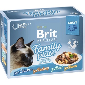 Brit Premium Cat Delicate Fillets in Gravy Family Plate 12 x 85 g