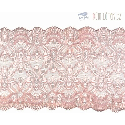 Elastická čipka staroružová, 175 mm
