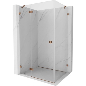 Mexen Lunar отваряща се душ кабина лява 85 x 80 см, прозрачна, розово злато - 834-085-080-60-00-L (834-085-080-60-00-L)