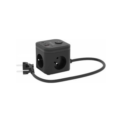 Kerg Power strip 3-outlet + fast USB-A+USB-C charger 1.5m 3×1.5mm2 H05VV-F 16A/250V~ KERG Smart black