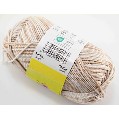 Priadza Camila natural multicolor - béžová, smotanová - číslo farby 9097