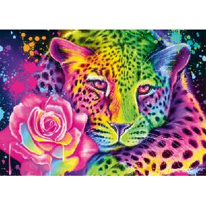 Schmidt Spiele - Puzzle Sheena Pike: Neon Rainbow Leopard - 1 000 piese