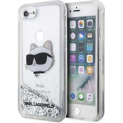 KARL LAGERFELD Кейс Karl Lagerfeld KLHCI8LNHCCS за iPhone 7/8/ SE 2020/2022, сребрист / сребрист, твърд, Glitter Choupette Head (KF001527-0)