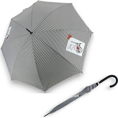 Doppler Fiber Flex Long AC Paris dámský holový vystřelovací deštník černý