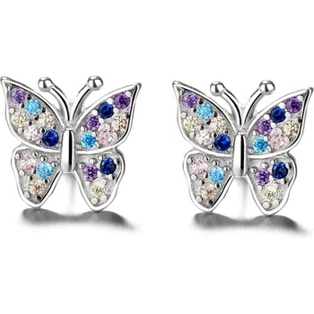 Silenti Jewelry Сребърни обеци "Цветна Пеперуда