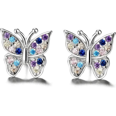 Silenti Jewelry Сребърни обеци "Цветна Пеперуда