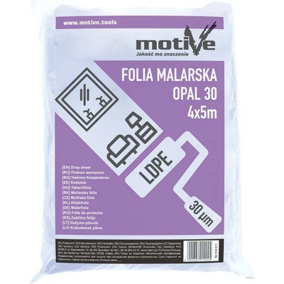 MOTIVE Maliarská fólia priesvitná STANDARD 4 × 5 m – 30 µm