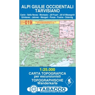 Julské Alpy západní, Tarvisiano (Tabacco - 019) - turistická mapa | knihynahory.cz