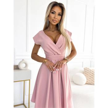 Numoco Рокля с деколте от плат - прахово розово Numoco SCARLETT numoco | Rozov | ЖЕНИ | S