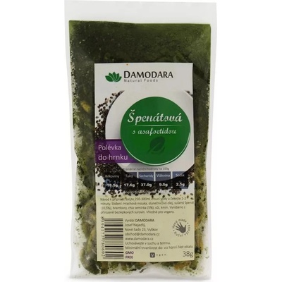 Damodara Instantná polievka Špenátová s asafoetidou 38 g