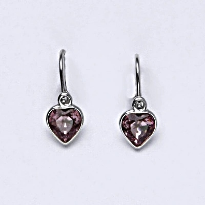 Čištín srdce s krystalem Swarovski light ametyst NK 1315