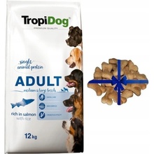 TropiDog Premium Adult Medium & Large BREEDS Rich v lososu s rýží 12 kg