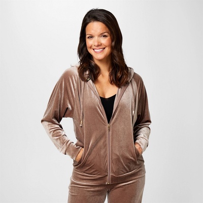 Biba Суичър Biba Velour Zip Hoodie - Champagne