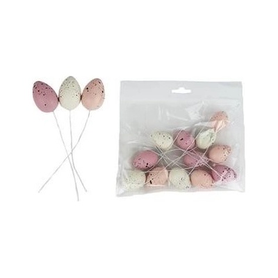 Dekoračné vajíčka - zápich, 12 ks X4751-07