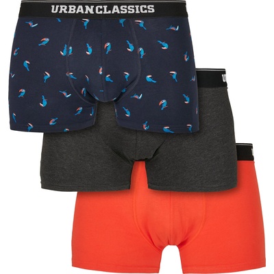 Urban Classics Комплект от три чифта боксерки Urban Classics bird aop+ boxer orange + cha UB-TB3979-02955 - Многоцветен, размер 5XL