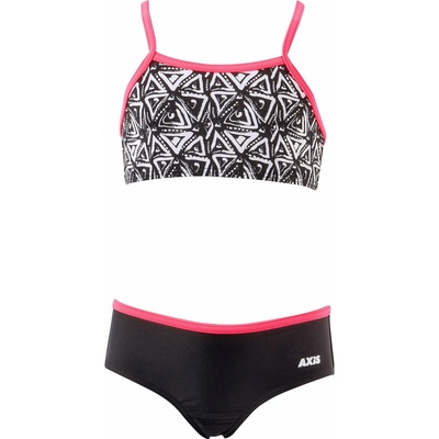 Axis Swimsuit dievčenské dvojdielne plavky čierna ružová biela