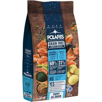 Polaris Puppy s krůtím a lososem bez obilovin 12 kg