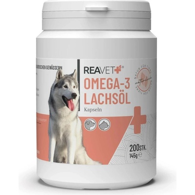 Reavet Omega-3 kapsle z lososového oleje 200 ks