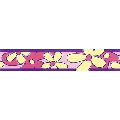 Impol Trade Samolepící bordura květy růžovo-žluté 69041, rozměr 5m x 6,9cm – Zboží Dáma