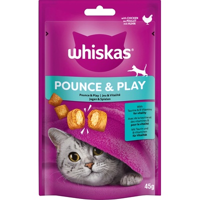 Whiskas 2 + 1 подарък! 3 x Whiskas лакомства - Pounce & Play, Huhn (3 45 г)