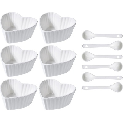 Excellent Sada porcelánových misek se lžičkou 12 ks čtverec KO-798000050